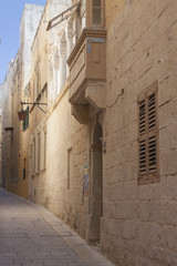 Fototapeta na wymiar Malta, Mdina, Narrow Street