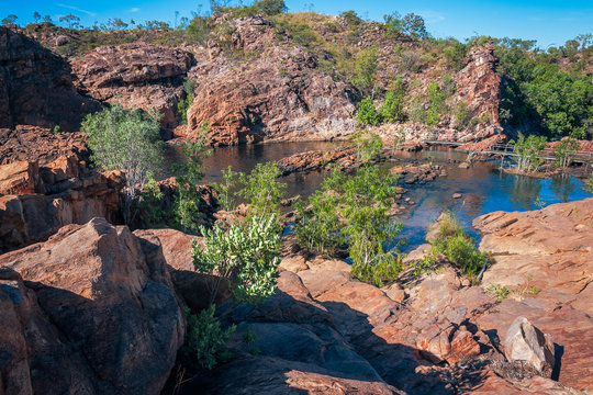Upper Pools at Edith Falls, on Leilyn Trail along Edith River, in the Nitmiluk National Park, Australia