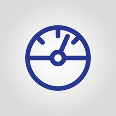 Isolated flat linear speedometer or speed button icon for web or app development