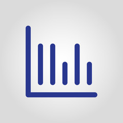 Isolated flat linear data chart or statistic button icon for web or app development