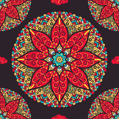 Seamless pattern from handdrawn coloring mandala. Islam, Arabic, Indian, turkish, pakistan, chinese, ottoman motifs. Vector illustration