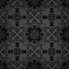 Obraz premium Oriental classic dark pattern. Seamless abstract background with repeating elements. Orient background