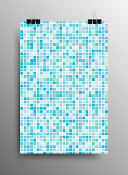 Mosaic Tile Square Blue Vector illustration
