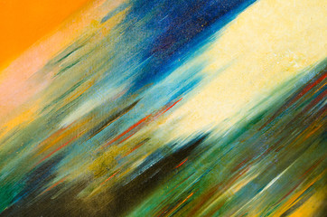 Diagonal smears of a watercolor paint on a solid canvas