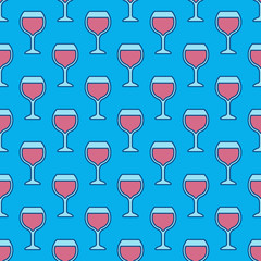 Wine glass colorful pattern