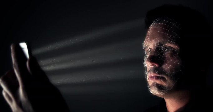 Smartphone facial recognition scan