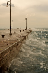 Obraz premium Bora, a stormy wind in Trieste, Italy