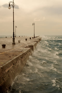 Bora, a stormy wind in Trieste, Italy