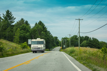 old RV on a road trip