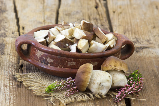 fresh mushrooms in a bowl