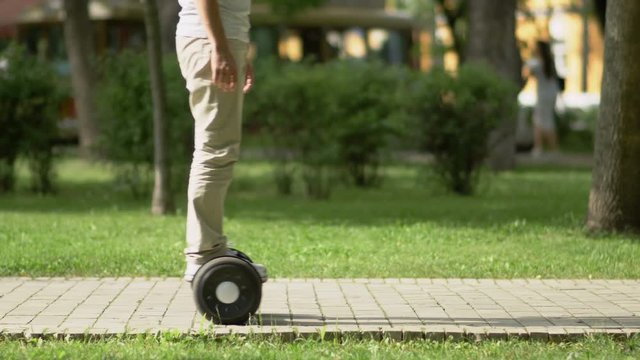 Man riding on gyroscooter