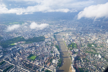 Fototapeta premium Aerial view of London city and River Thames.