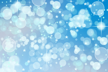 Christmas and new year abstract background. Light blue background bokeh blur