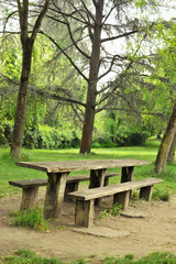 a picnic basket with homemade chocolate chip cookies and wine in a dark bottle. Two glasses. Romantic dinner in the park, in the green garden. White vintage tablecloth and fruit. Summer evening.