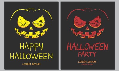 Happy Halloween Party Posters For Brochure, Flyer, Greeting Card, Celebration Card, Web Banner Background