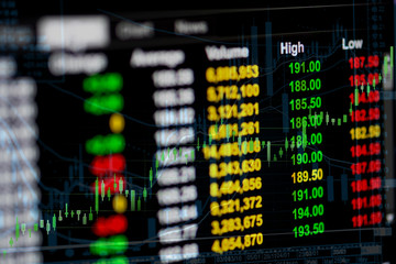Fototapeta premium Stock exchange graph chart analysis global financial statistic data 