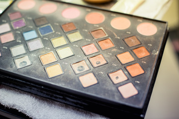 make up tools brush and cosmetics