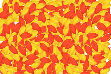 Red and Yellow Autumn Leaves Pattern Background. Horizontal format. Vector Illustration isolated on white background.