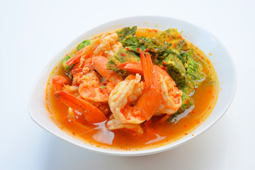 Hot & Sour Curry with Shrimps and Acacia Omelette