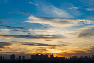 Sunset sunrise in Bangkok, Thaland.