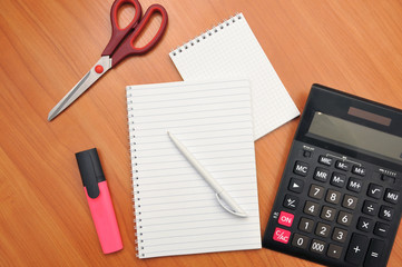 writes in a notebook around