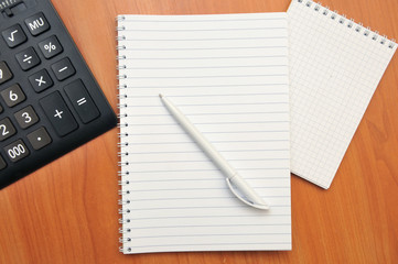 writes in a notebook around