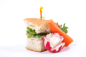 piece of sandwich on white background