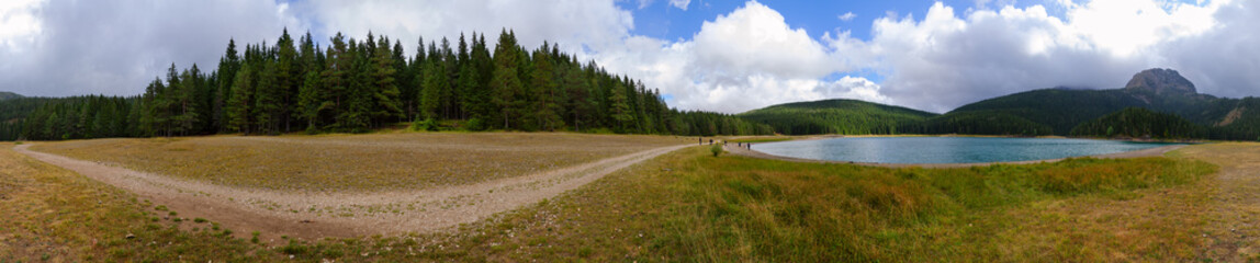 Panoramic view of Black Lake, Durmitor National Park, Montenegro