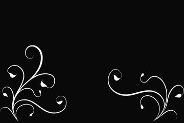 on a black background curly flower