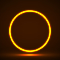 Abstract neon circle. Vector geometric element. Eps 10