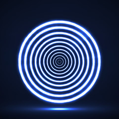 Abstract neon circles. Vector geometric element