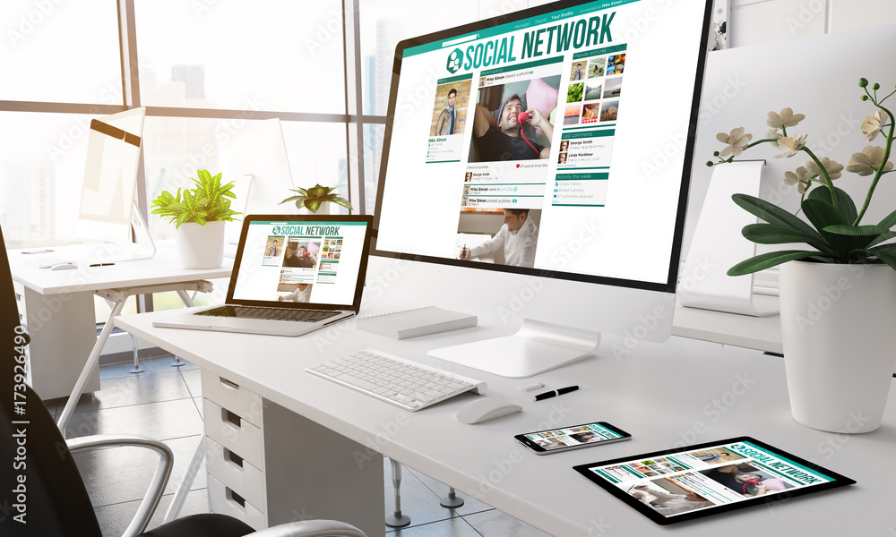 Canvas Prints modern social networkscreen devices.