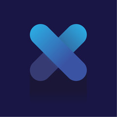 Delete icon on blue background. Vector illustration. logo. Symbols. web