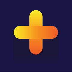 Obraz premium plus icon on blue background. Vector illustration. logo. Symbols. web