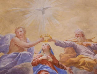 Fresko in San Gimignano - Heilige Dreifaltigkeit und Maria © jorisvo