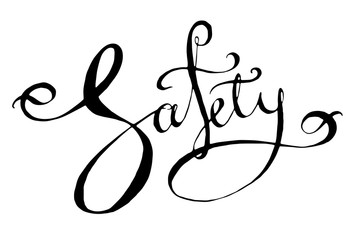 Safety lettering word vector