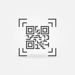 Qr code scanning line vector icon or element