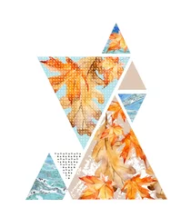 Zelfklevend Fotobehang Abstract autumn geometric poster © Tanya Syrytsyna