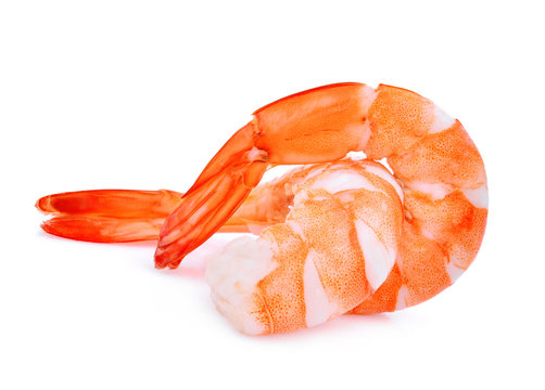 two shrimps isolated on white background