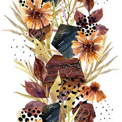 Arrangement floral aquarelle d& 39 automne