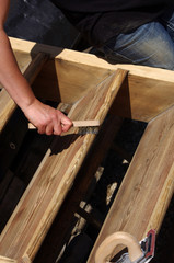 rénovation d'escalier ancien - bois brossé
