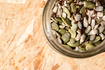 mixture of seeds, healthy raw food for cooking