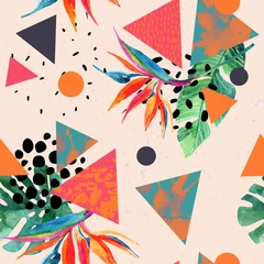 Cercles muraux Impressions graphiques Abstract tropical summer design in minimal style.