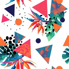 Poster Abstract tropisch zomerontwerp in minimalistische stijl. © Tanya Syrytsyna