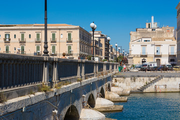 Siracusa (Sicily, Italy) - Riva della Posta and Ponte Umbertino in ancient Ortigia island