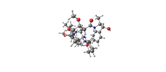Monomethyl auristatin E molecular structure isolated on white