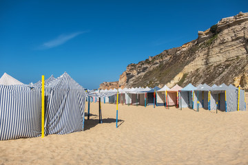Cabins on Nazare beach. Portugal © Andrei Nekrassov