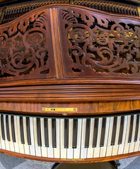 Fototapeta na wymiar piano keys on old pianoforte