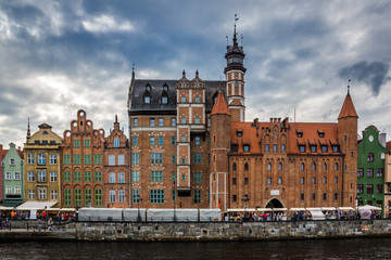 Old town and Motlawa river in Gdansk, Pomorze, Poland