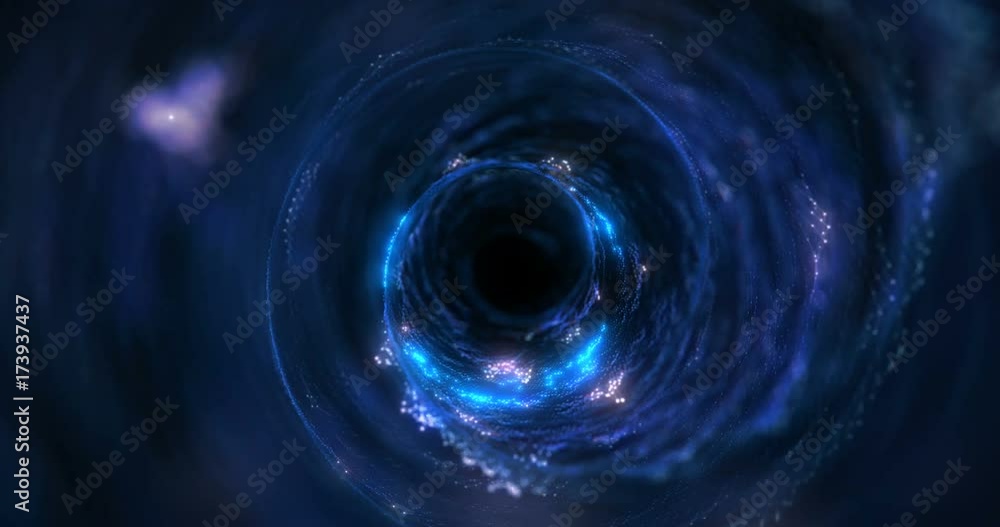 Aufkleber 4k animated background loop with audio elements. 3d abstract digital wave of glowing particles and w